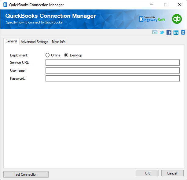 QuickBooks Connection Manager - Desktop